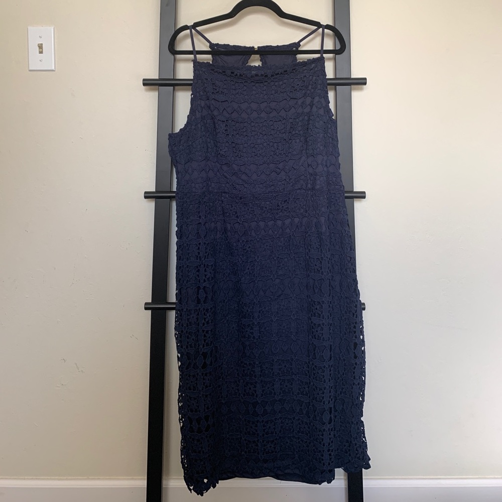 Blue lace cocktail dress